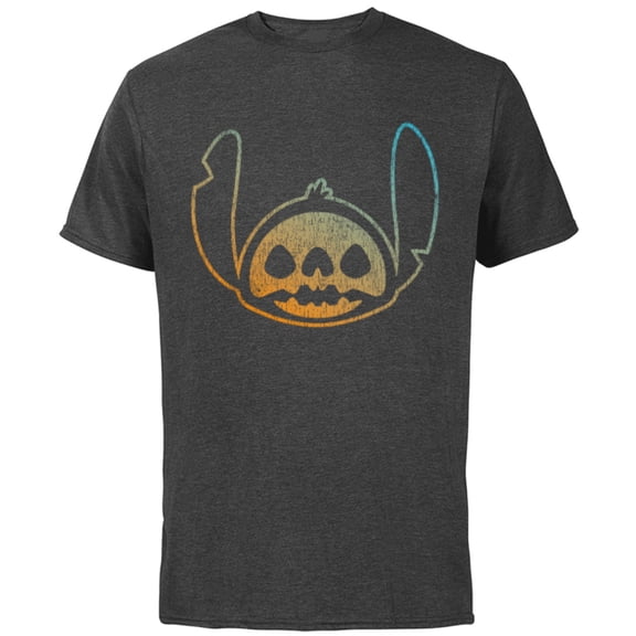 Disney Stitch Face Halloween - Short Sleeve Cotton T-Shirt for Adults - Customized-Charcoal