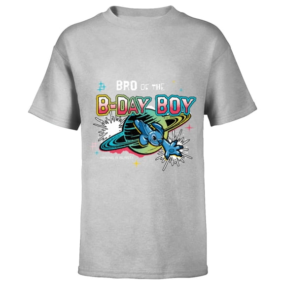 Disney Stitch Family Shine Bro of the B-Day Boy Birthday - Short Sleeve T-Shirt for Kids - Customized-Athletic Heather