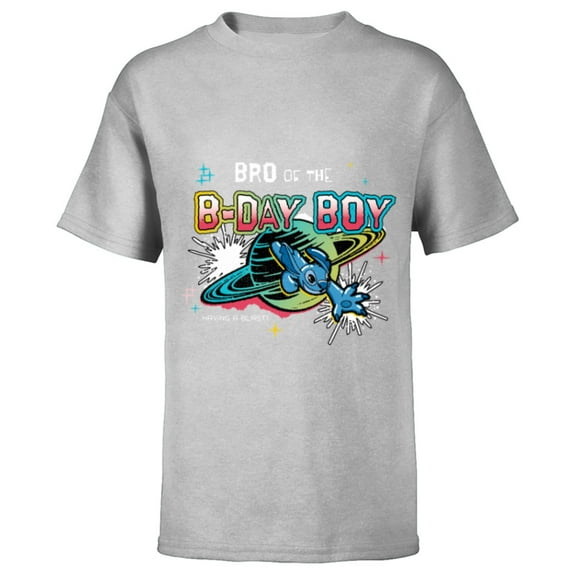 Disney Stitch Family Shine Bro of the B-Day Boy Birthday - Short Sleeve T-Shirt for Kids - Customized-Athletic Heather