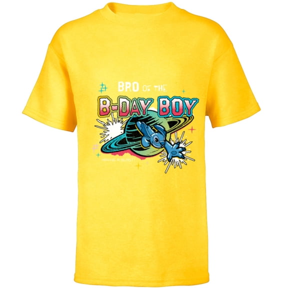 Disney Stitch Family Shine Bro of the B-Day Boy Birthday - Short Sleeve T-Shirt for Kids - Customized-Yellow