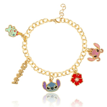 Disney Stitch Fashion Charm Bracelet, 7+1" Chain