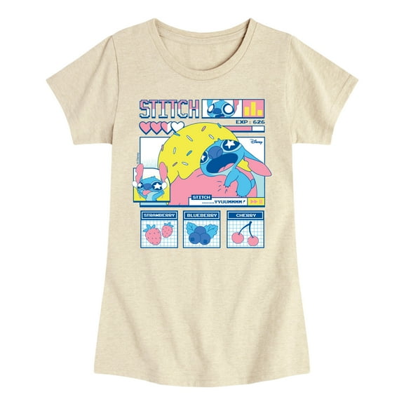 Disney - Stitch Food Kawaii - Youth Girls Short Sleeve T-Shirt