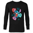 thumbnail image 1 of Disney Stitch Funny Candy Hearts Valentine's Day - Long Sleeve T-Shirt for Men - Customized-Black, 1 of 5