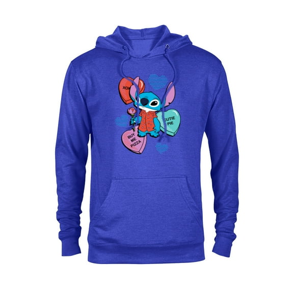 Disney Stitch Funny Candy Hearts Valentine's Day - Pullover Hoodie for Adults - Customized-Royal