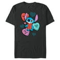 thumbnail image 1 of Disney Stitch Funny Candy Hearts Valentine's Day - Short Sleeve Blended T-Shirt for Adults - Customized-Dark Heather, 1 of 5