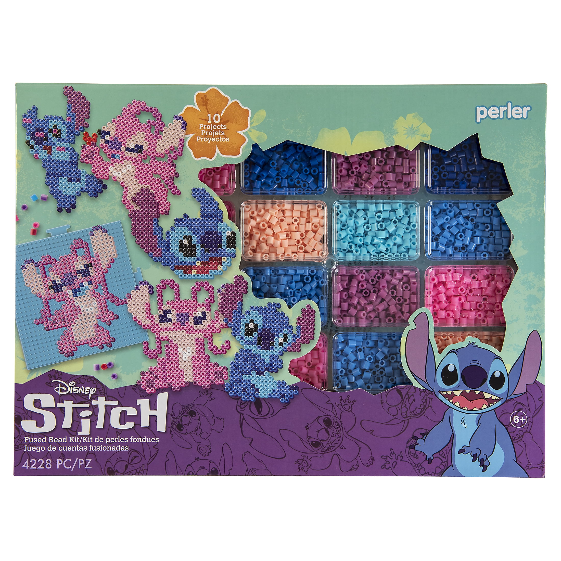 Disney Stitch Fused Bead Deluxe Box Kit by Perler, 4228 pieces