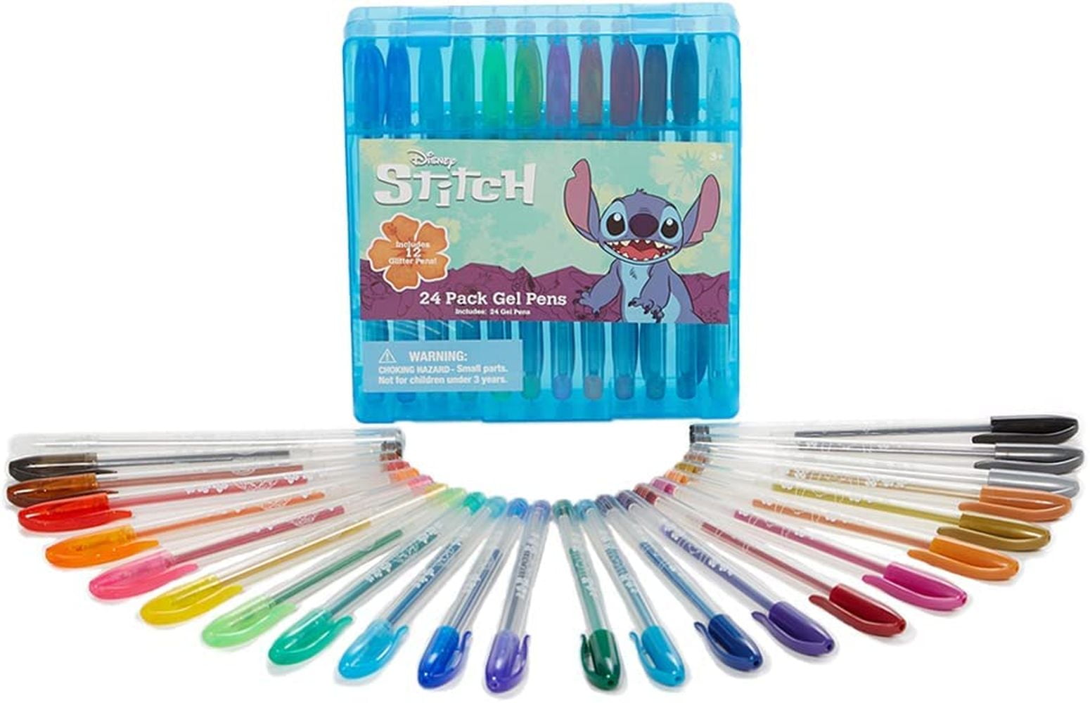Disney Stitch Gel Pens for Kids Colored Pens with Storage Case 24 Pack