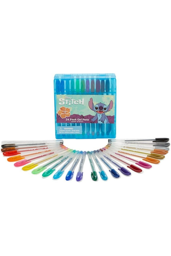 Stitch Gel Pens for Kids Colored Pens with Storage Case 24 Pack