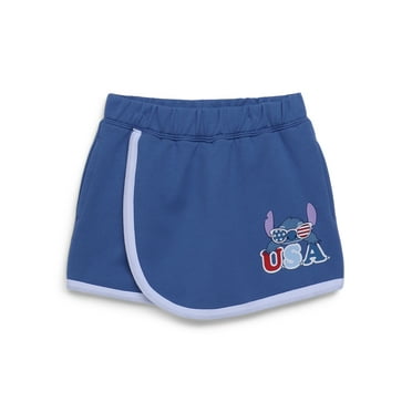 Disney Stitch Girls Americana Graphic Fleece Skort, Sizes 4-16