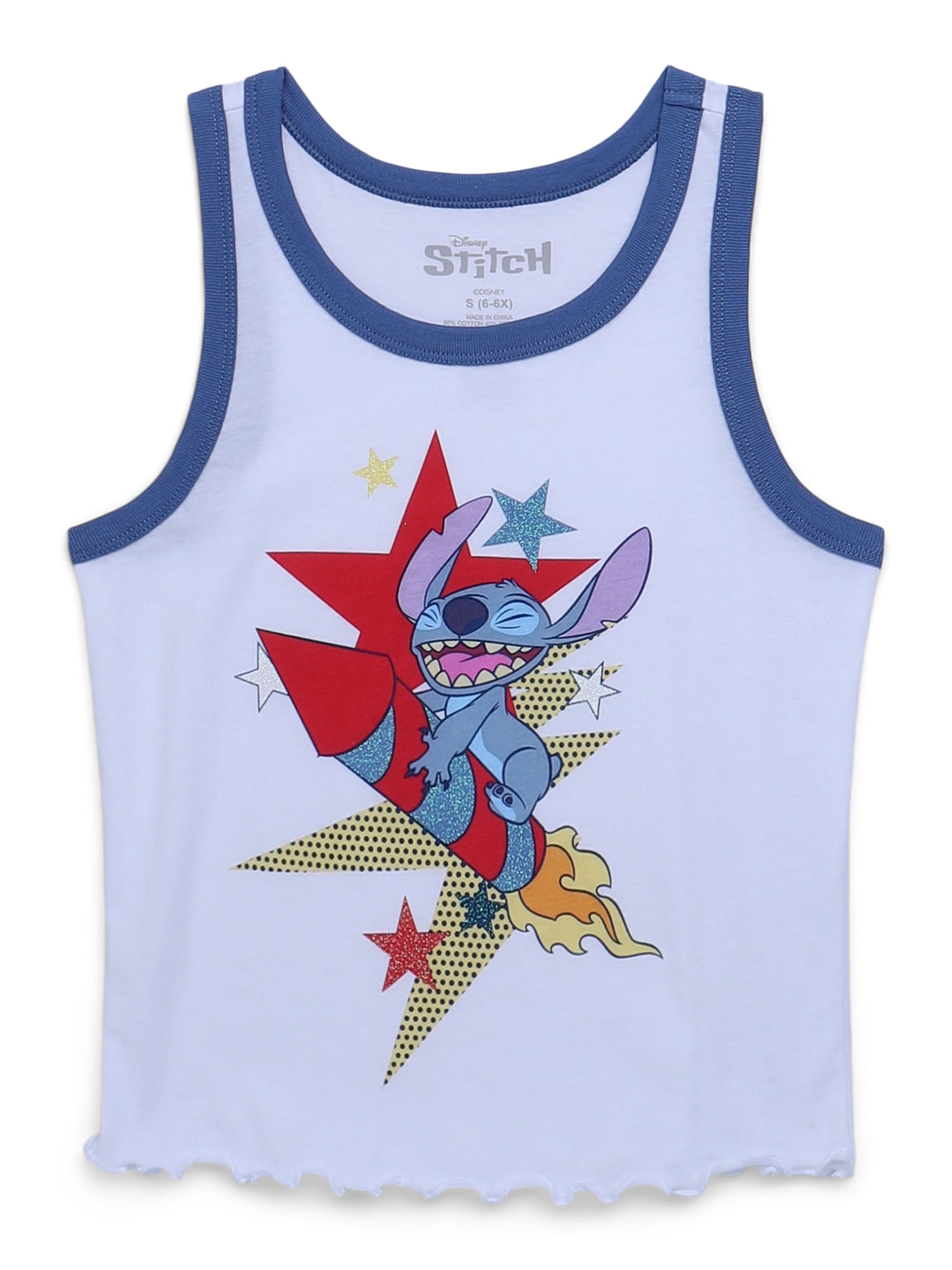 Disney Stitch Girls Americana Graphic Tank Top, Sizes 4-16