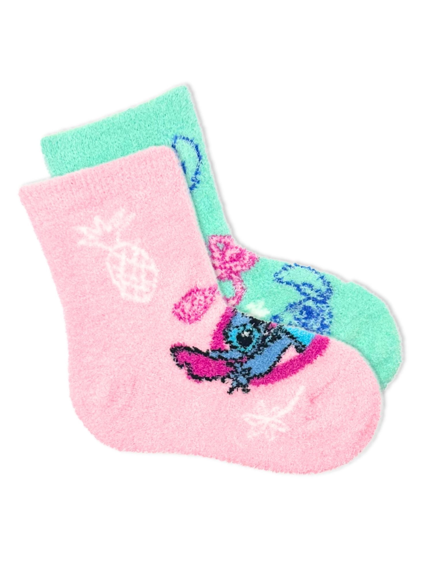 Disney Stitch Girls Cozy Socks, 2-Pack, Sizes S/M-M/L