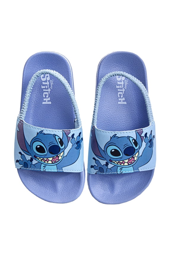 Stitch Girls Dual Sizes Slide Sandals. (Toddler Little Kids), Lilac, Size: 1112