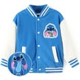 thumbnail image 1 of Disney Stitch Girls Fleece Bomber Jackets Graphic Winter Plush Varsity Outerwear Coats Teen 10-11Y, 1 of 7
