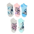 thumbnail image 1 of Disney Stitch Girls No-Show Socks, 5-Pack, Sizes S/M-M/L, 1 of 11