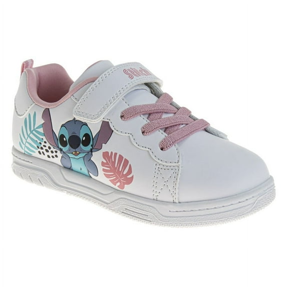 Disney Stitch Girls Ohana Hook And Loop Sneakers. (Little Kids)White, Size: 3