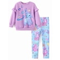 thumbnail image 1 of Disney Stitch Girls Sets Crewneck Sweatshirt and Leggings Angle Graphic School Outfit 2-Piece Set 10-11Y, 1 of 10