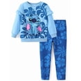 thumbnail image 1 of Disney Stitch Girls Sets Ruffle Sweatshirt and Leggings Graphic School Outfit 2-Piece Set Toddler 3Y, 1 of 10