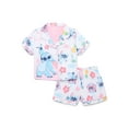 thumbnail image 1 of Disney Stitch Girls Short Sleeve Button Front Top & Shorts, 2-Piece Pajama Set, Sizes 4-12, 1 of 3