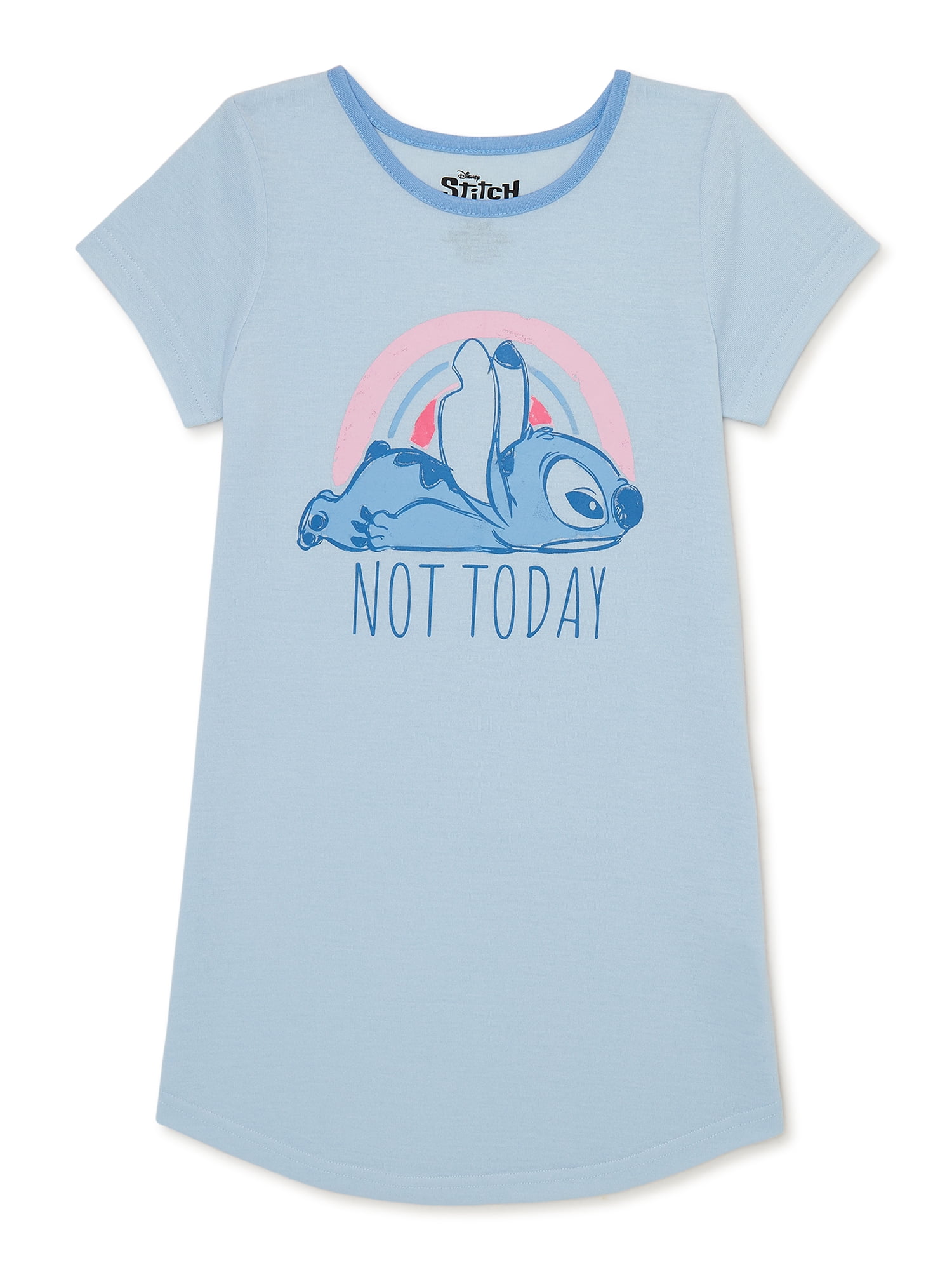 Disney Stitch Girls Short Sleeve Nightgown, Sizes 4-12