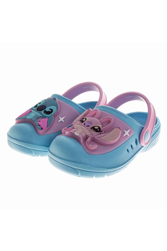 Stitch Girls Slip-On Clogs with Angel and Back Strap (Toddler), Blue, Size: 9-10