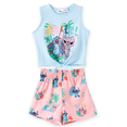thumbnail image 1 of Disney Stitch Girls Summer Outfits Angle Graphic Tee Tank Top and Shorts Bottoms School 2 Piece Set Valentine’s Day Kids 8-9Y, 1 of 8