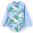 thumbnail image 1 of Disney Stitch Girls Swimsuit Rash Guard Graphic Long Sleeves Bathing Suits Toddler 3T, 1 of 8