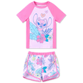 thumbnail image 1 of Disney Stitch Girls Swimsuits Graphic Swim Top and Shorts Bathing Suits 2 Pieces Sets Sizes 6-12, 1 of 8