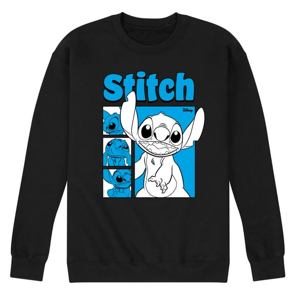 Disney - Stitch Grid - Men's Long Sleeve Crew Fleece Sweatshirt
