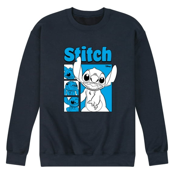 Disney - Stitch Grid - Men's Long Sleeve Crew Fleece Sweatshirt