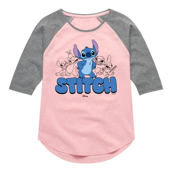 Disney - Stitch Group - Youth Girls Shirt Tail Raglan T-Shirt