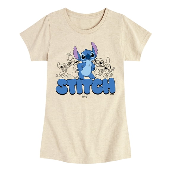 Lilo & Stitch - Stitch Group - Youth Girls Fitted Short Sleeve T-Shirt