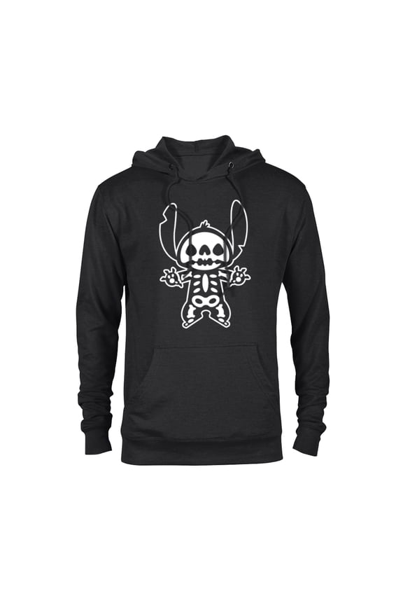 Stitch Halloween Skeleton - Pullover Hoodie for Adults - Customized-Black