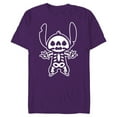 thumbnail image 1 of Disney Stitch Halloween Skeleton - Short Sleeve Blended T-Shirt for Adults - Customized-Purple, 1 of 5