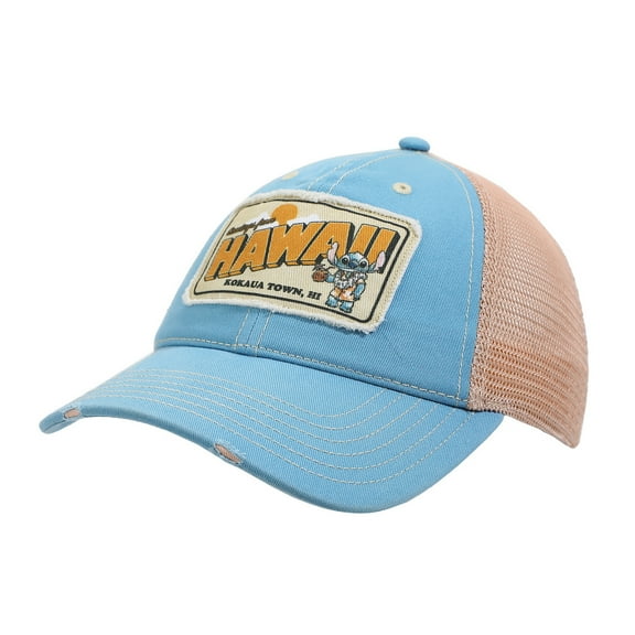 Disney Stitch Hawaii Blue & Pink Unstructured Baseball Cap