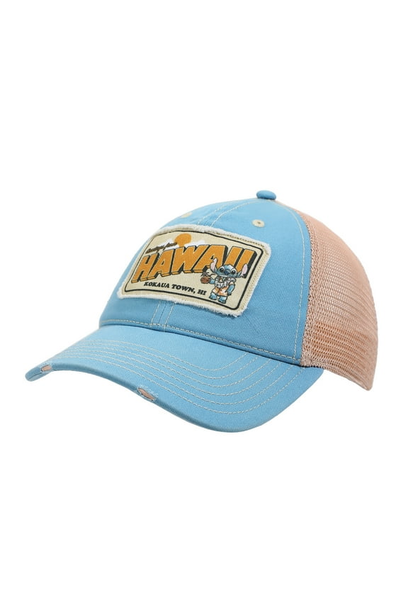 Disney Stitch Hawaii Blue & Pink Unstructured Baseball Cap