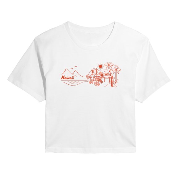 Lilo & Stitch - Stitch Hawaii - Juniors Cropped Graphic T-Shirt