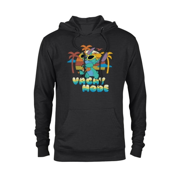Disney Stitch Island Vacay Mode Retro Distressed - Pullover Hoodie for Adults - Customized-Black