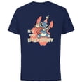 thumbnail image 1 of Disney Stitch It’s My Birthday - Short Sleeve Cotton T-Shirt for Adults - Customized-Navy, 1 of 5
