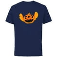 thumbnail image 1 of Disney Stitch Jack-O’-Lantern Halloween - Short Sleeve Cotton T-Shirt for Adults - Customized-Athletic Navy, 1 of 5