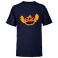 thumbnail image 1 of Disney Stitch Jack-O’-Lantern Halloween - Short Sleeve T-Shirt for Kids - Customized-Navy, 1 of 5