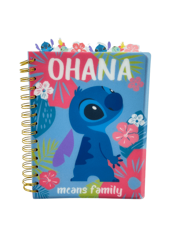 Disney Stitch Journal Spiral Notebook Lilo and Stitch Ohana with Tabs for Boys and Girls 8 x 7 inch