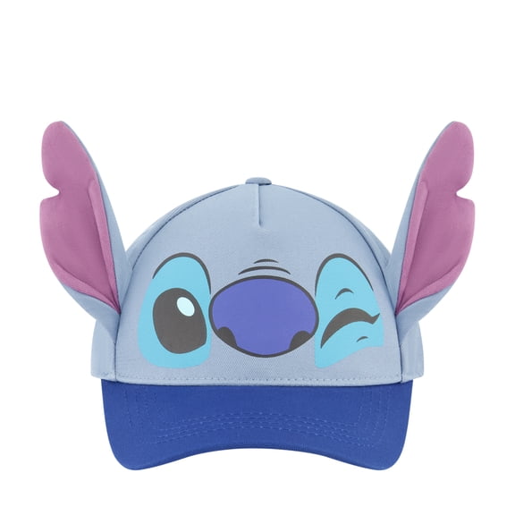 Disney Stitch Kids Baseball Cap with 3D Ears, Blue, One Size Fits Most