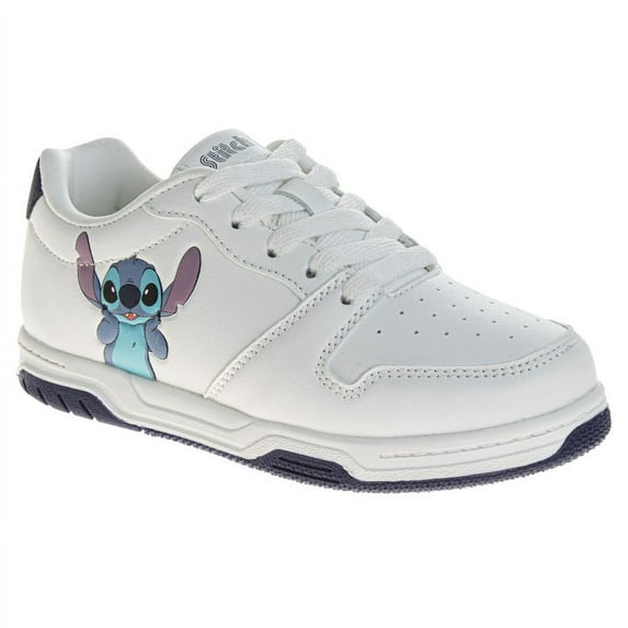 Disney Stitch Kids Lace Up Vintage Style Sneakers. (Little Kids Big Kids)White, Size: 12