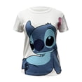 thumbnail image 1 of Disney Stitch Lean Junior Crew Neck Baby Tee, S-2XL (Women's), 1 of 4