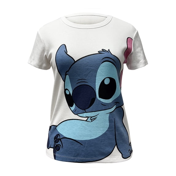 Disney Stitch Lean Junior Crew Neck Baby Tee, S-2XL (Women's)