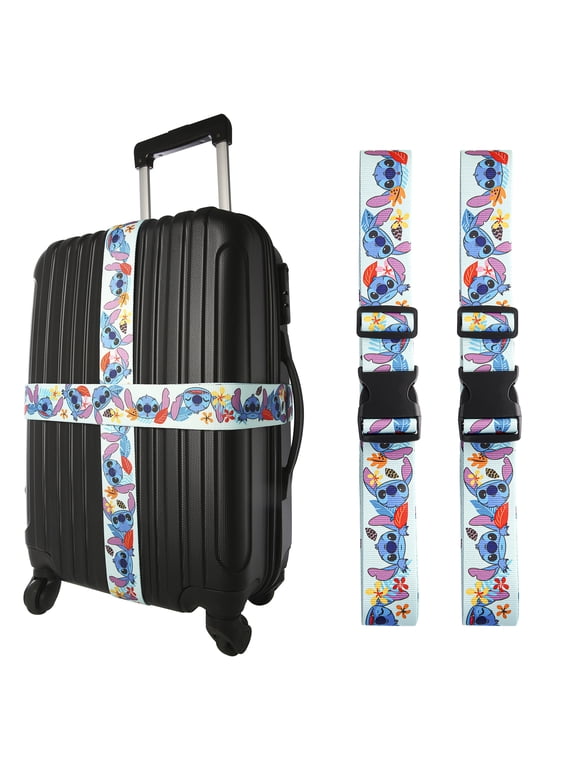 Stitch Luggage Strap 2-Piece Set Officially Licensed, Adjustable Luggage Straps from 30'' to 72''