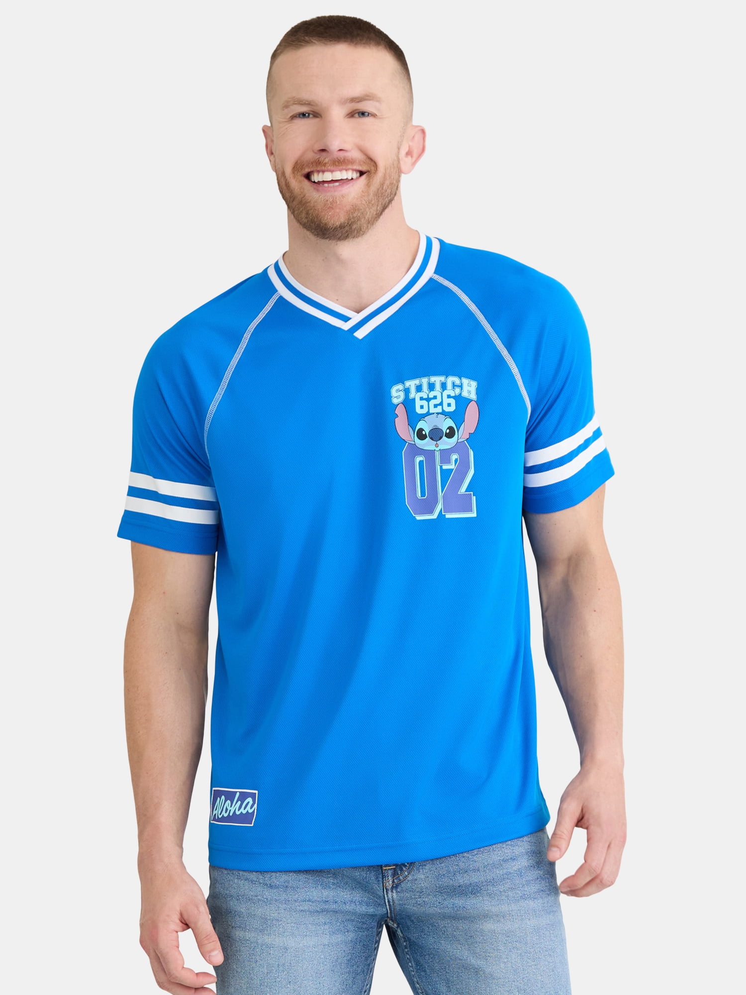 Disney Stitch Men's & Big Men's Graphic Soccer Jersey, Sizes XS-3XL