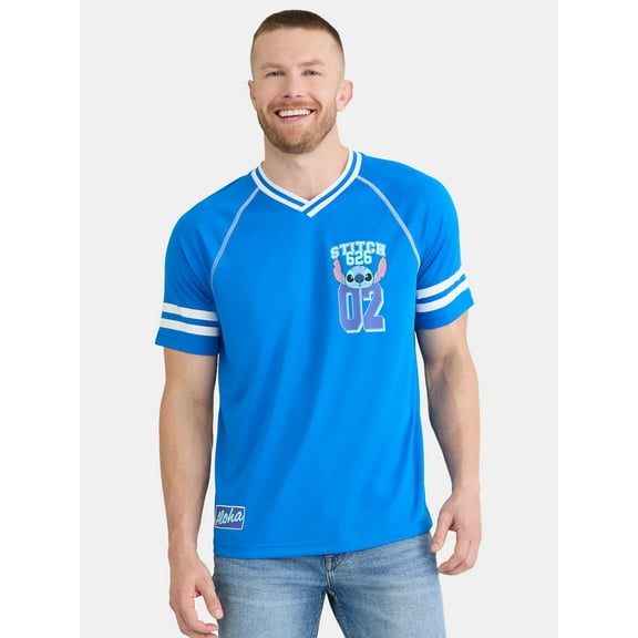 Disney Stitch Men's & Big Men's Graphic Soccer Jersey, Sizes XS-3XL