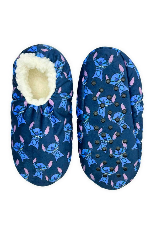 Disney Stitch Men's Fuzzy Babba Slipper Socks, 1-Pack, Sizes M/L & L/XL