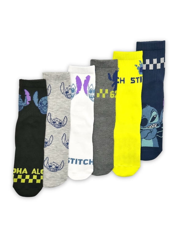 Stitch Men's Quarter Socks, 6-Pack, Size 8-12